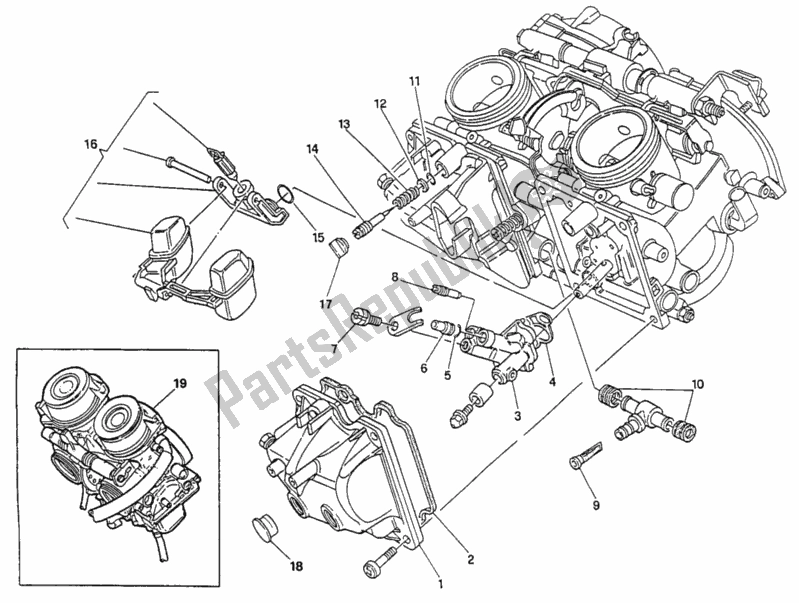 Todas las partes para Carburador de Ducati Supersport 900 SS USA 1993